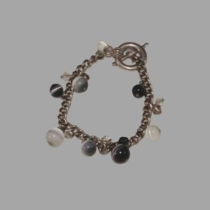 Glass Bead and Silver Cha Cha Bracelet
